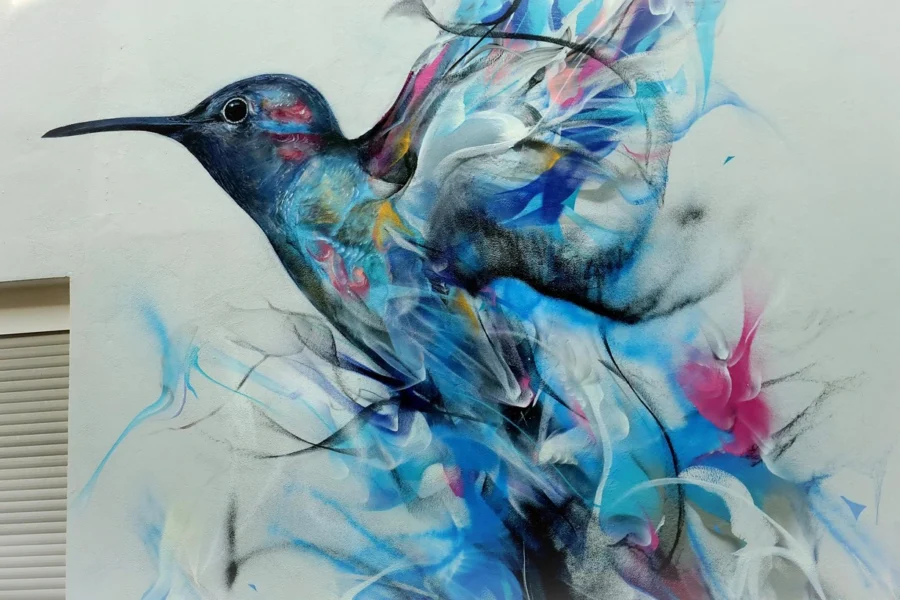 bird painted on wall