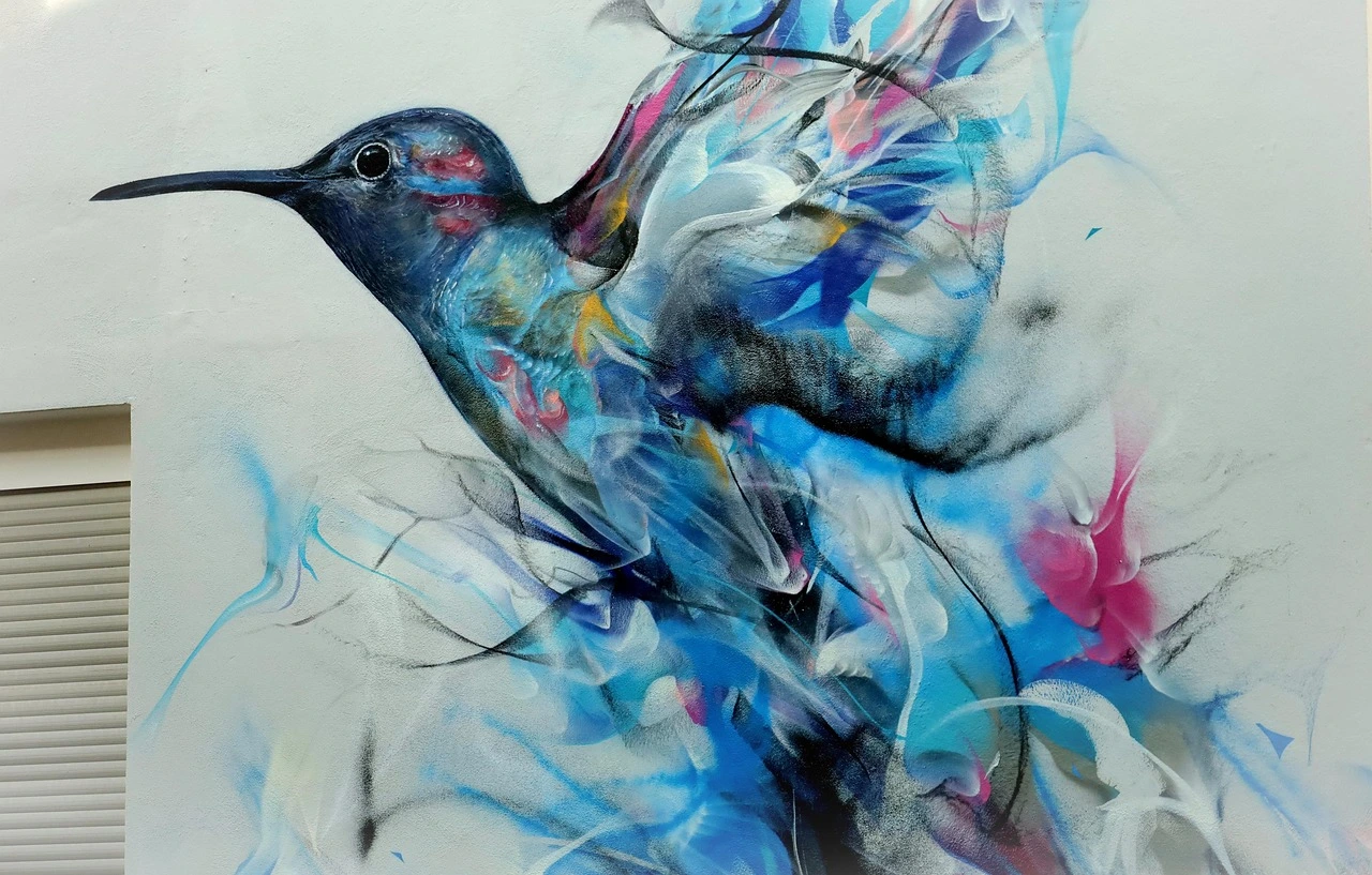 bird painted on wall