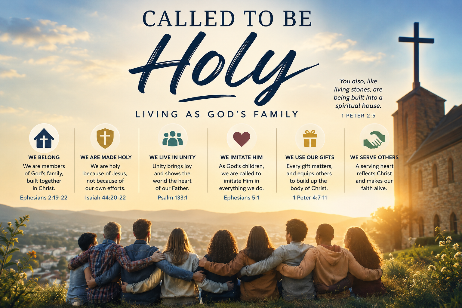 called to be holy with people standing together